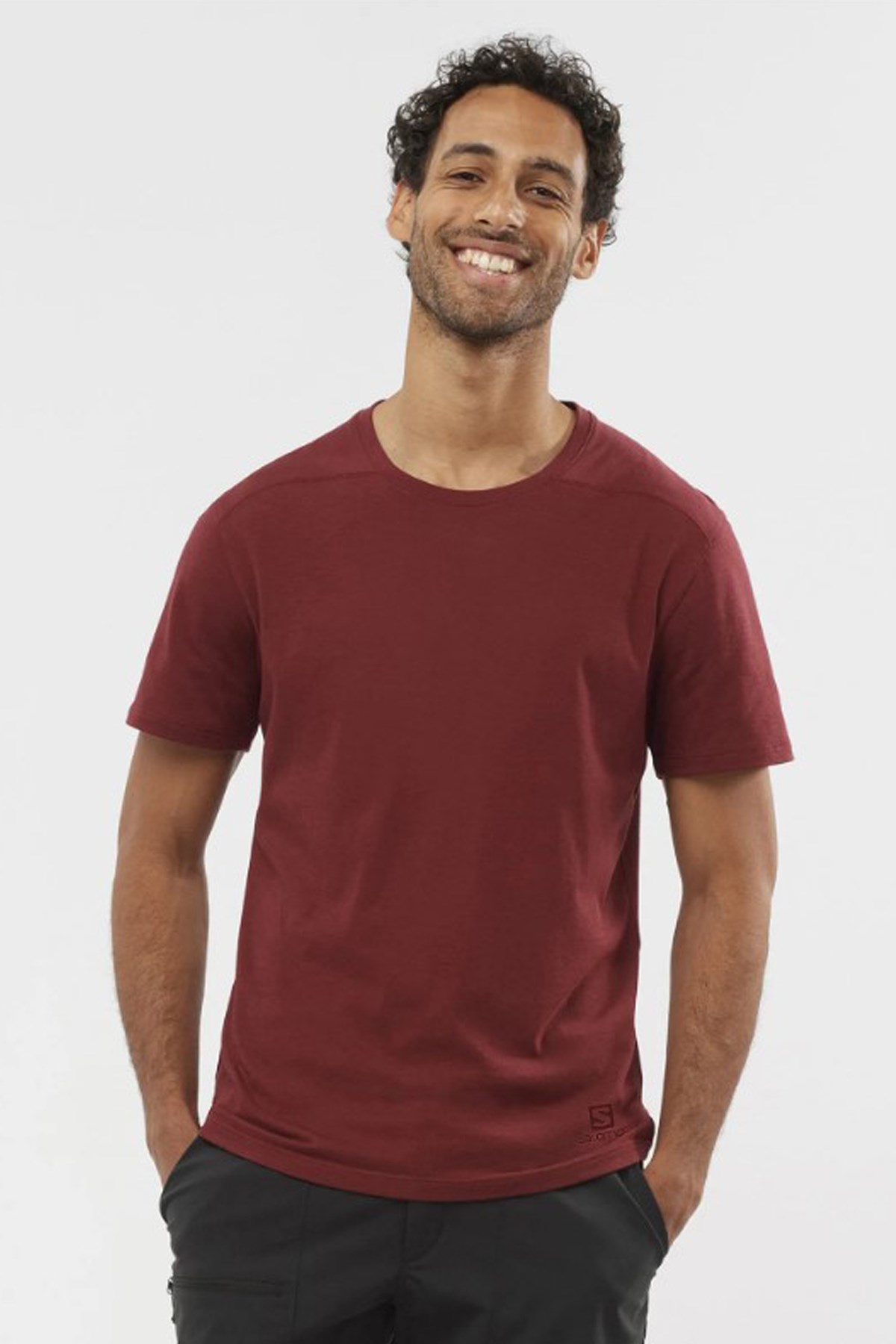 Salomon Essential Solid Erkek Outdoor Tişört LC1717500 Bordo