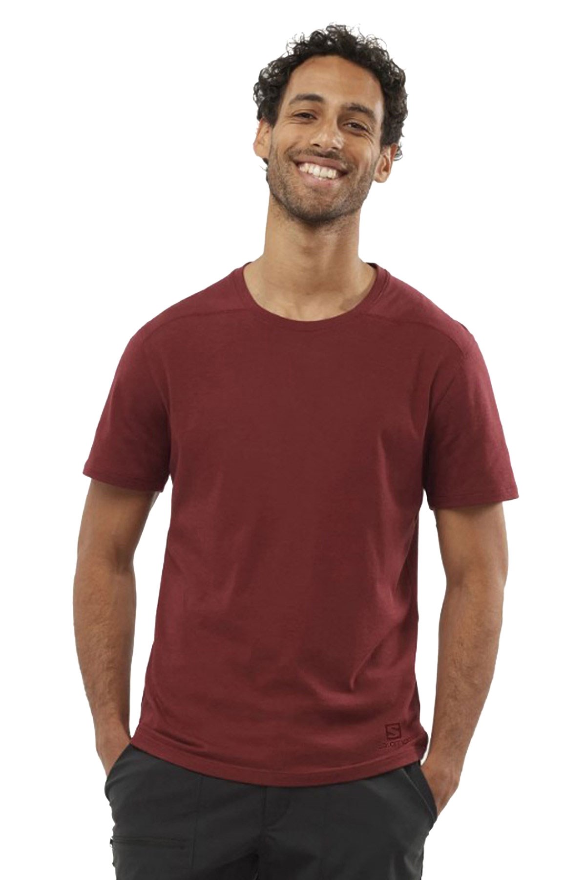 Salomon Essential Solid Erkek Outdoor Tişört LC1717500 Bordo