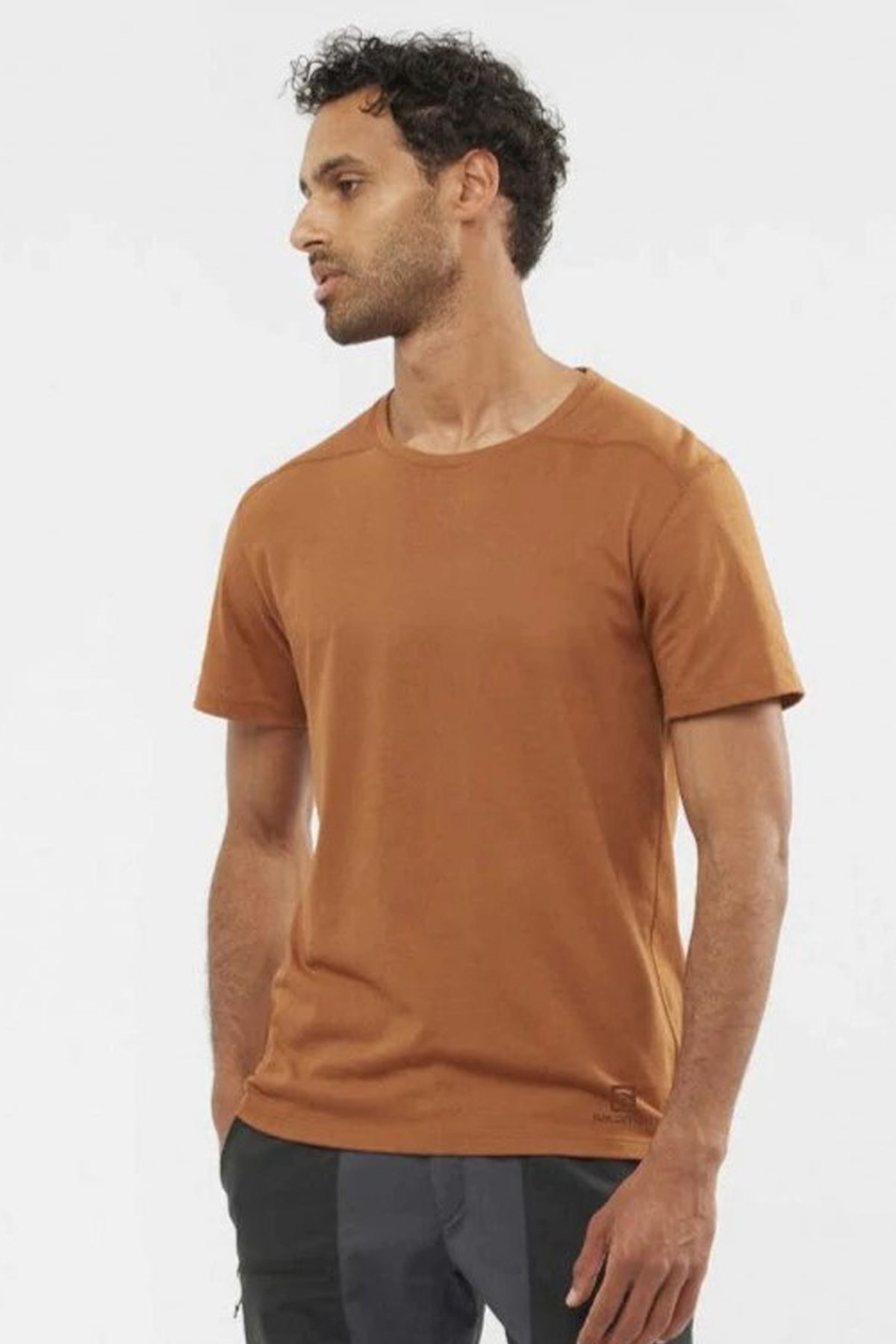 Salomon Essential Solid Erkek Outdoor Tişört LC1717600 Kahverengi