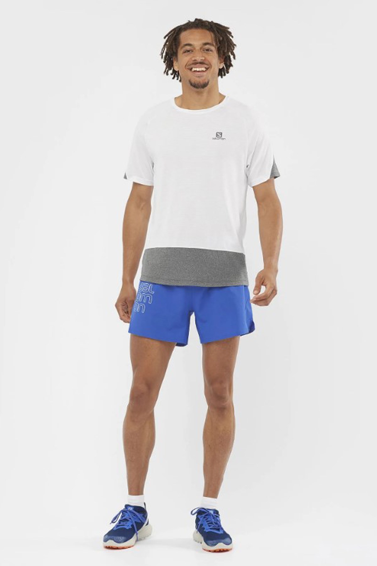 Salomon Cross Run ss Erkek Koşu Tişört Beyaz