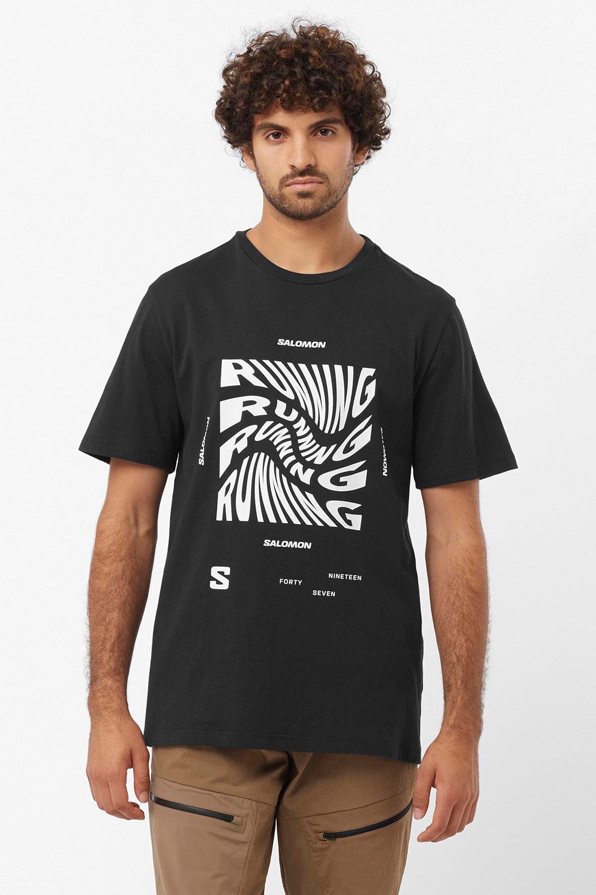 Salomon Running Graphic SS Erkek Tişört LC2218800 Siyah