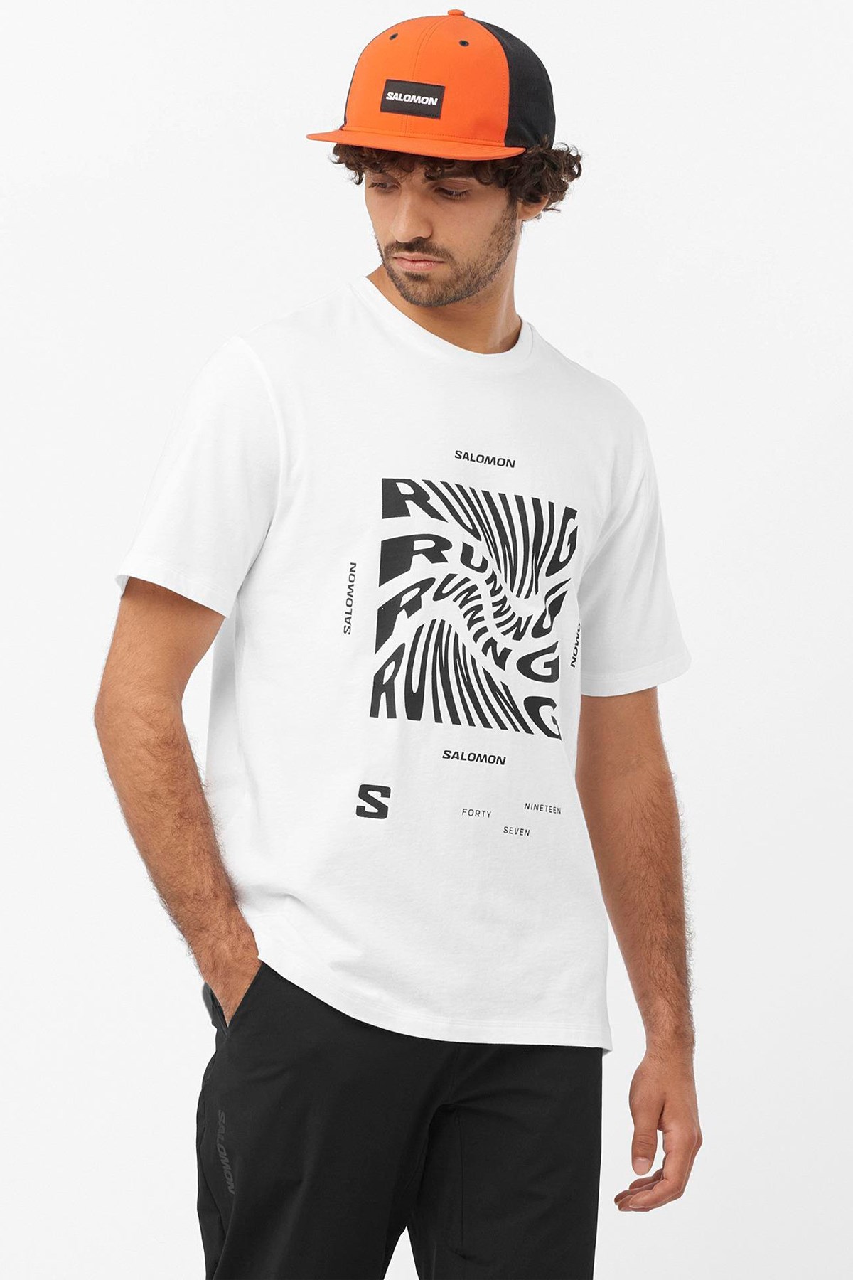 Salomon Running Graphic Erkek Tişört LC2218900 Beyaz