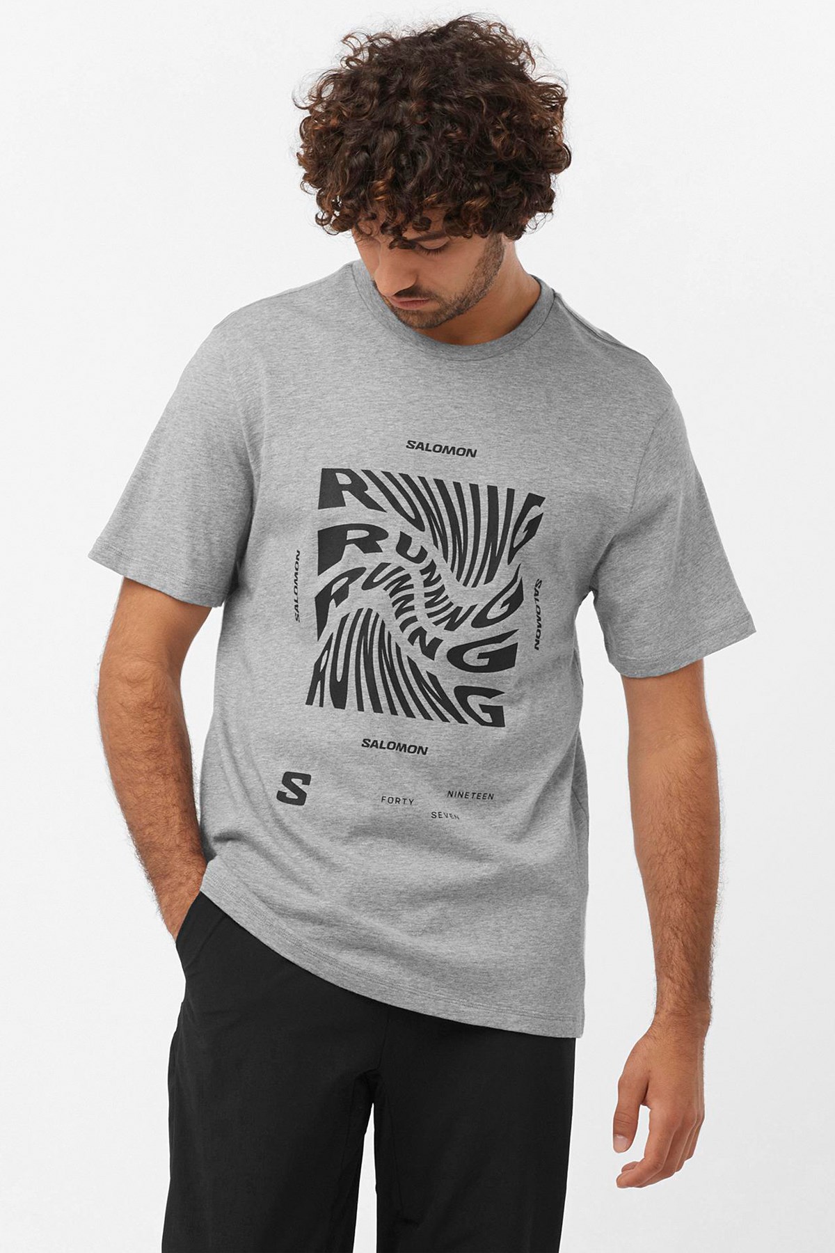 Salomon Running Graphic SS Erkek Tişört LC2219000 Gri