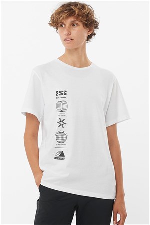 Salomon Logo Combo Kadın Tişört LC2233000 Beyaz