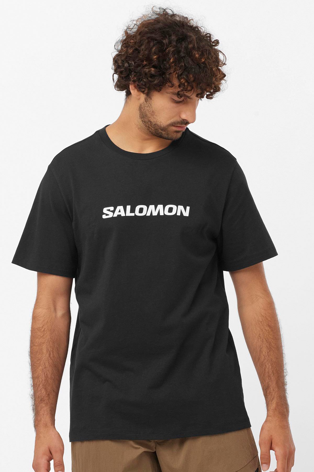 Salomon Sal Logo Perf SS Erkek Tişört LC2245400 Siyah