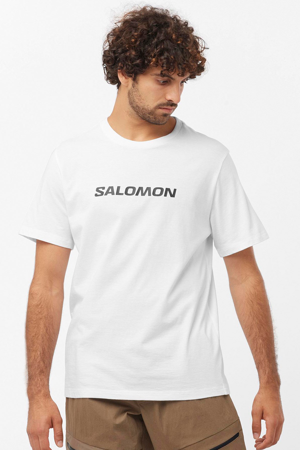 Salomon Sal Logo Perf SS Erkek Tişört LC2245500 Beyaz