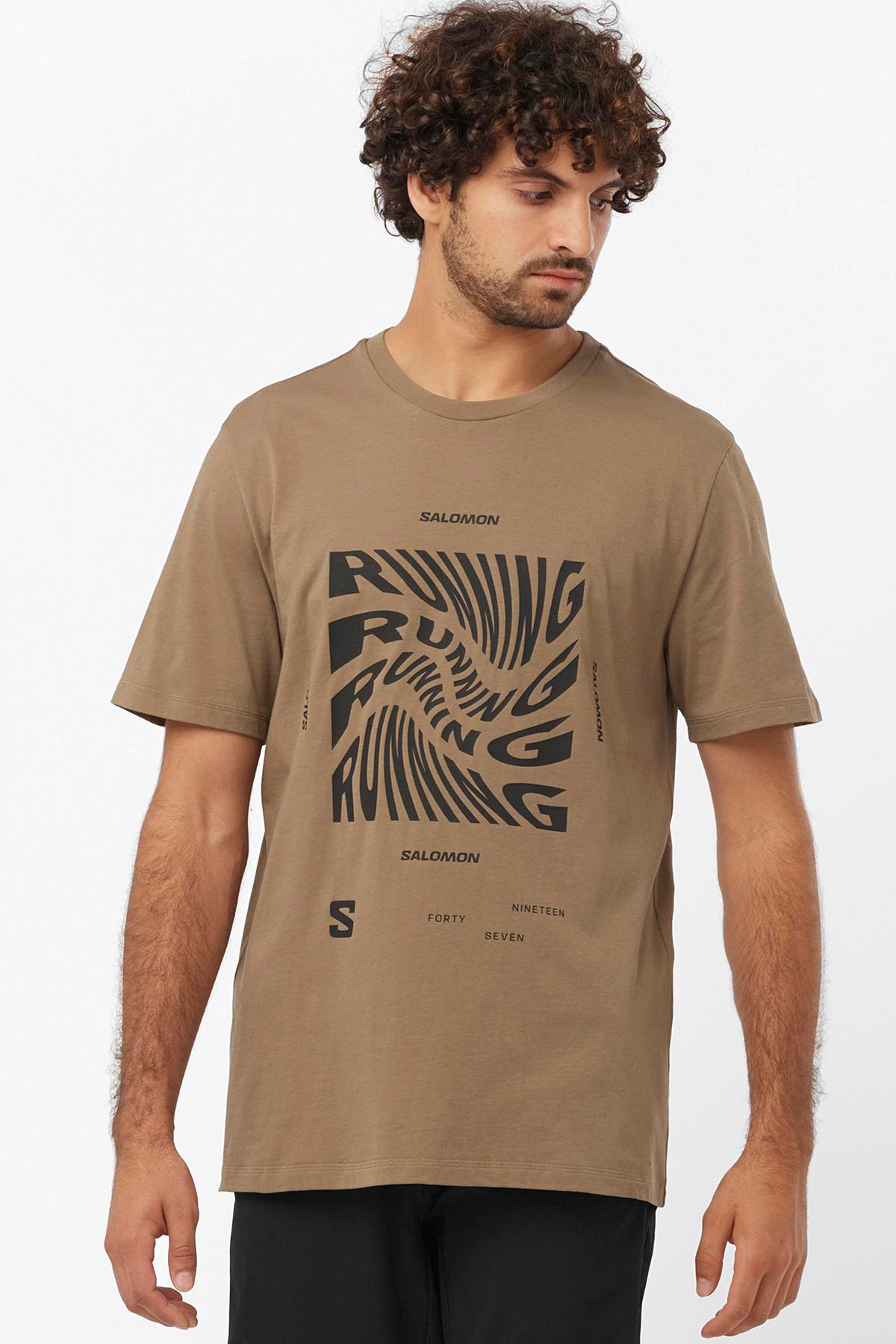 Salomon Running Graphic Erkek Tişört LC2246800 Kahverengi