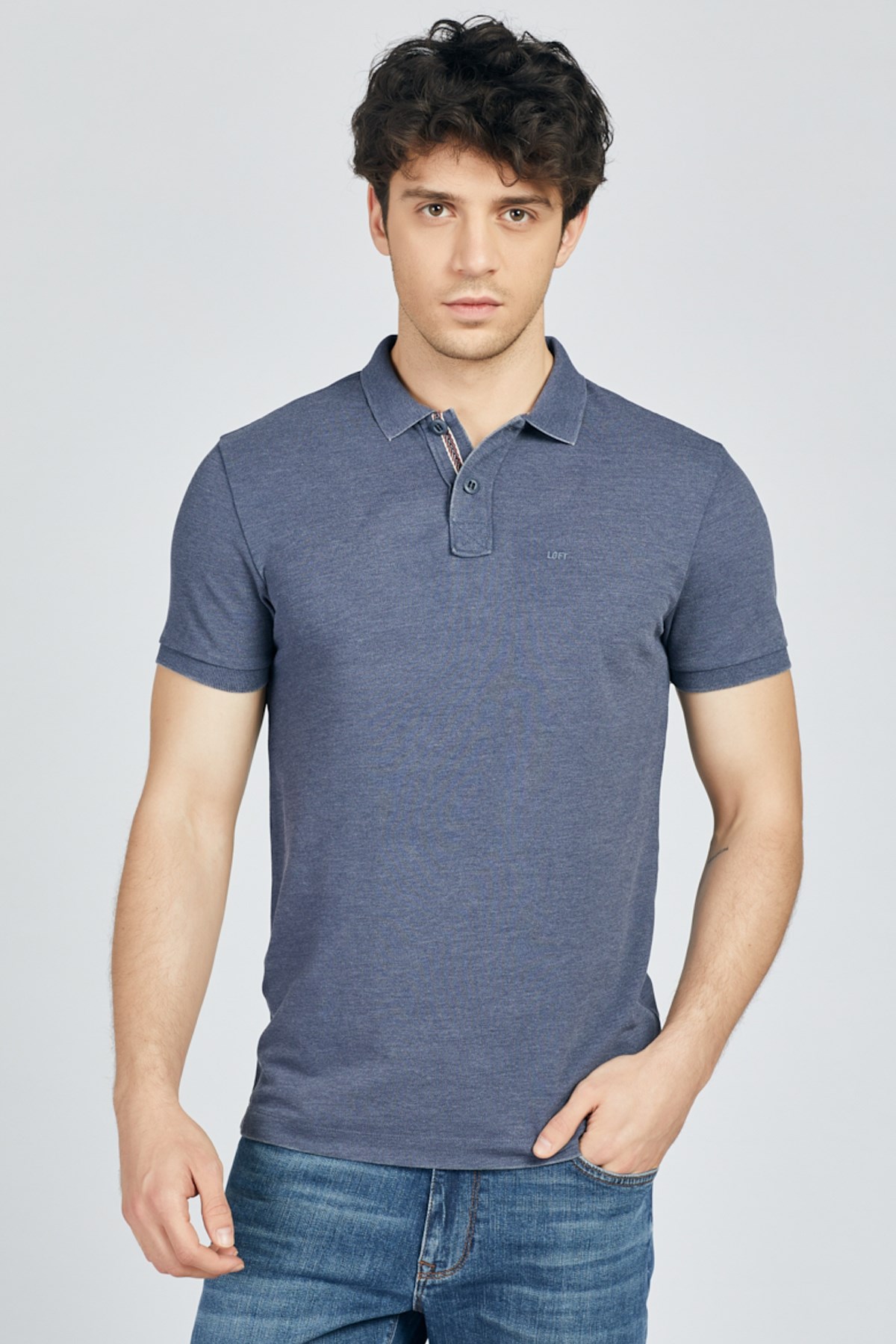 Loft Regular Fit Polo Yaka Erkek Tişört LF2007514 İndigo