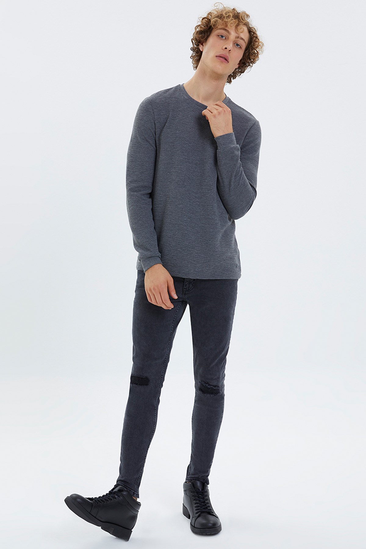 Loft Erkek Uzun Kollu Tişört LF2021140 Antrasit