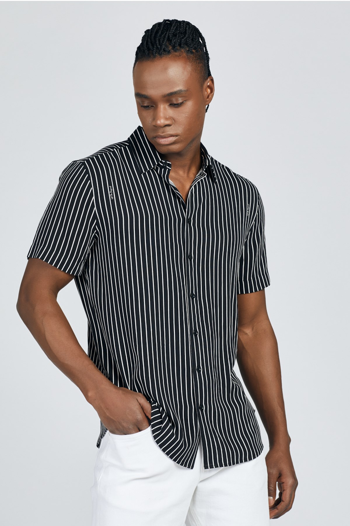 Loft Siyah Kısakol Erkek GömlekLF2022970 Siyah