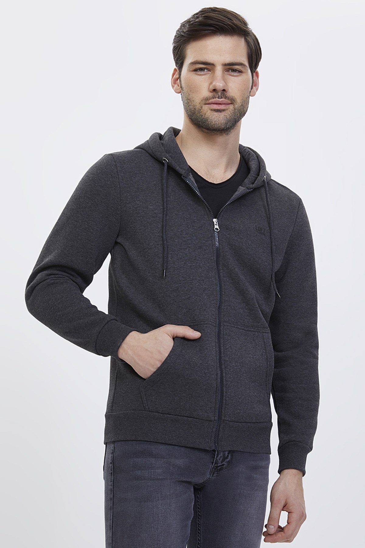 Loft Erkek Regular Fit Sweatshirt LF2023027 Antrasit