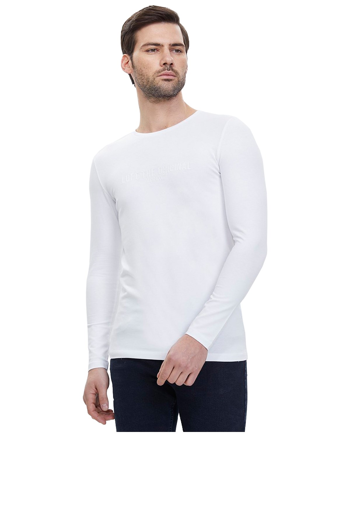 Loft Erkek Sweatshirt LF2023620 Beyaz