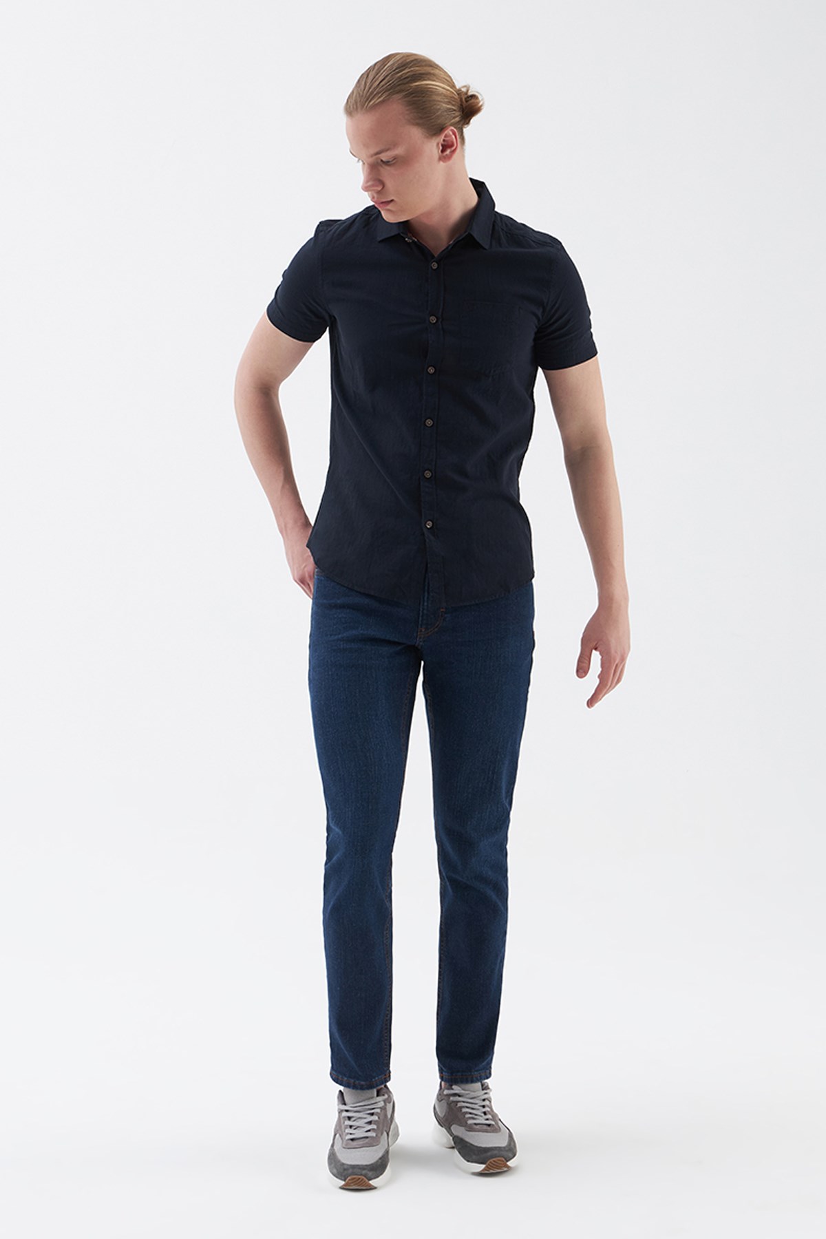 Loft Regular Fit Erkek Kısa Kollu Gömlek LF2024492 Lacivert