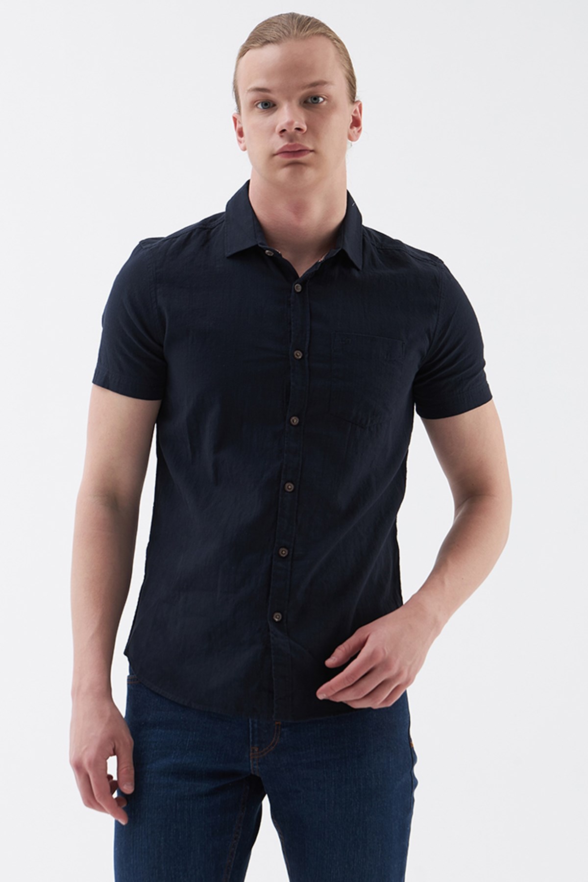 Loft Regular Fit Erkek Kısa Kollu Gömlek LF2024492 Lacivert