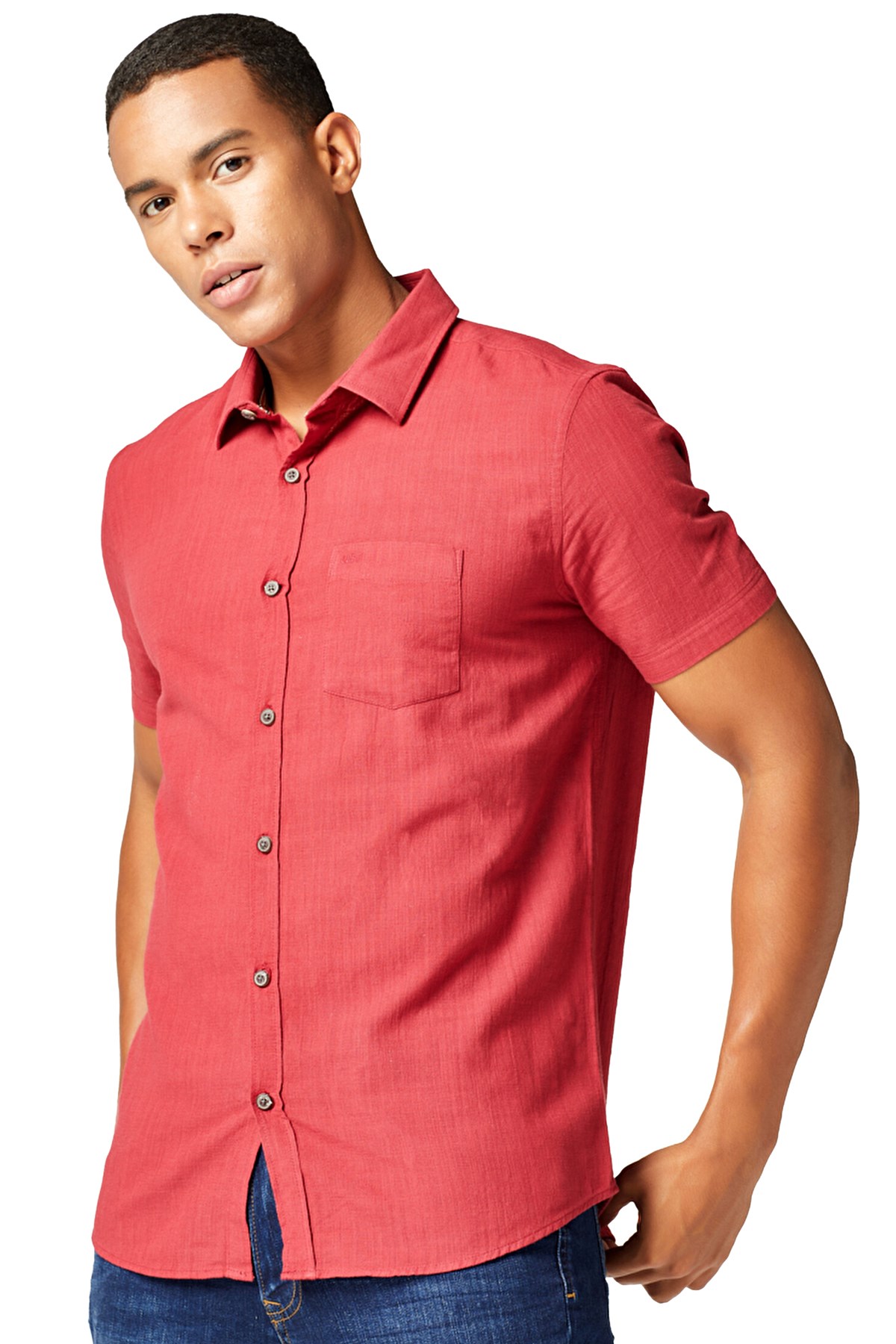 Loft Regular Fit Erkek Kısa Kollu Gömlek LF2024492 Pembe