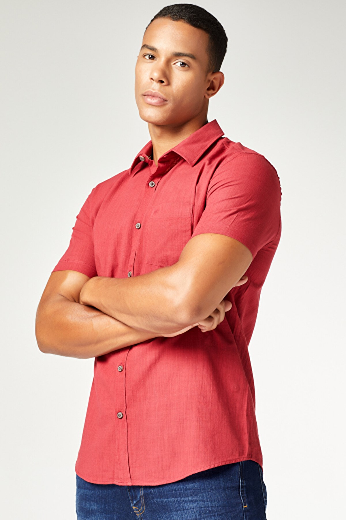 Loft Regular Fit Erkek Kısa Kollu Gömlek LF2024492 Pembe