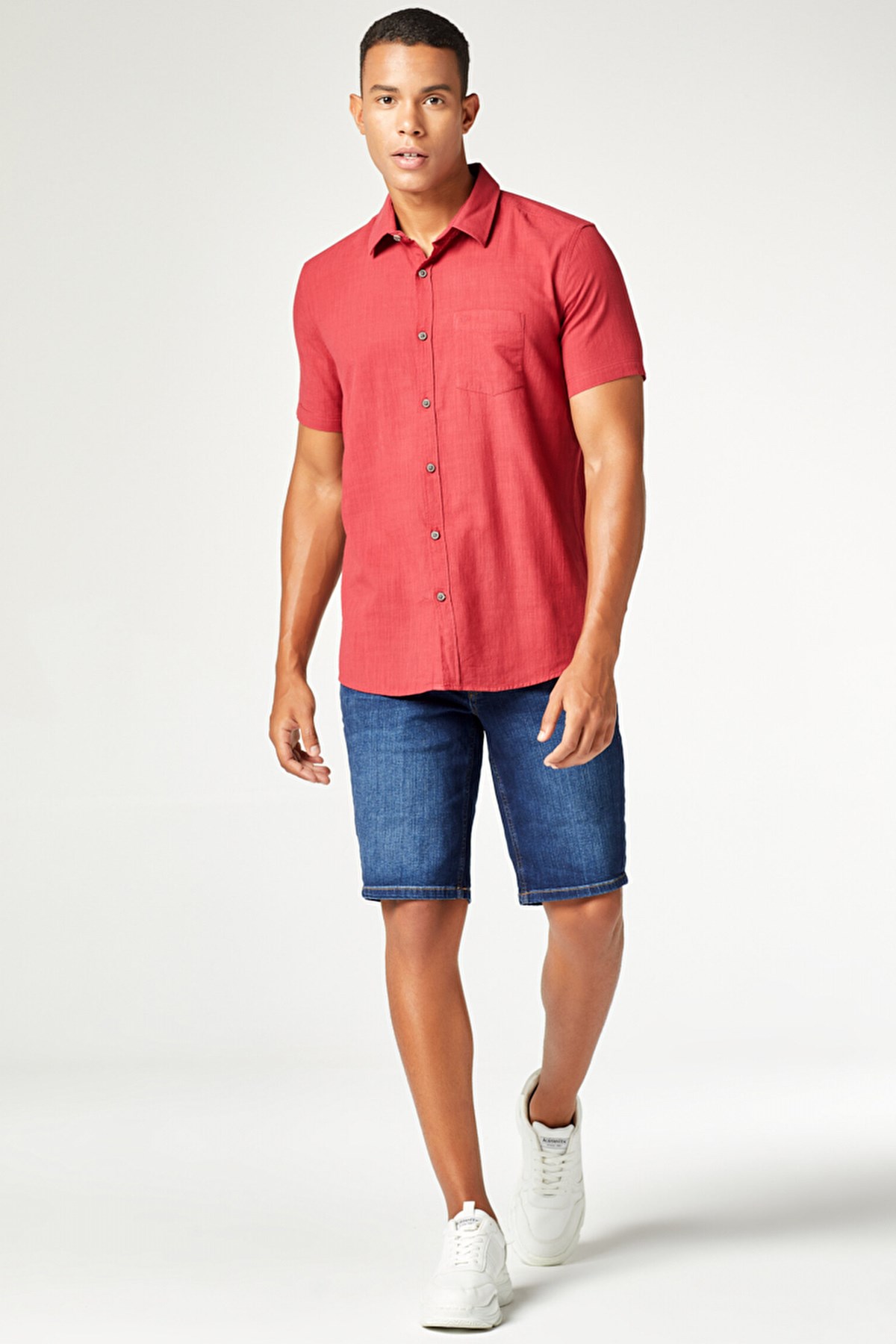 Loft Regular Fit Erkek Kısa Kollu Gömlek LF2024492 Pembe