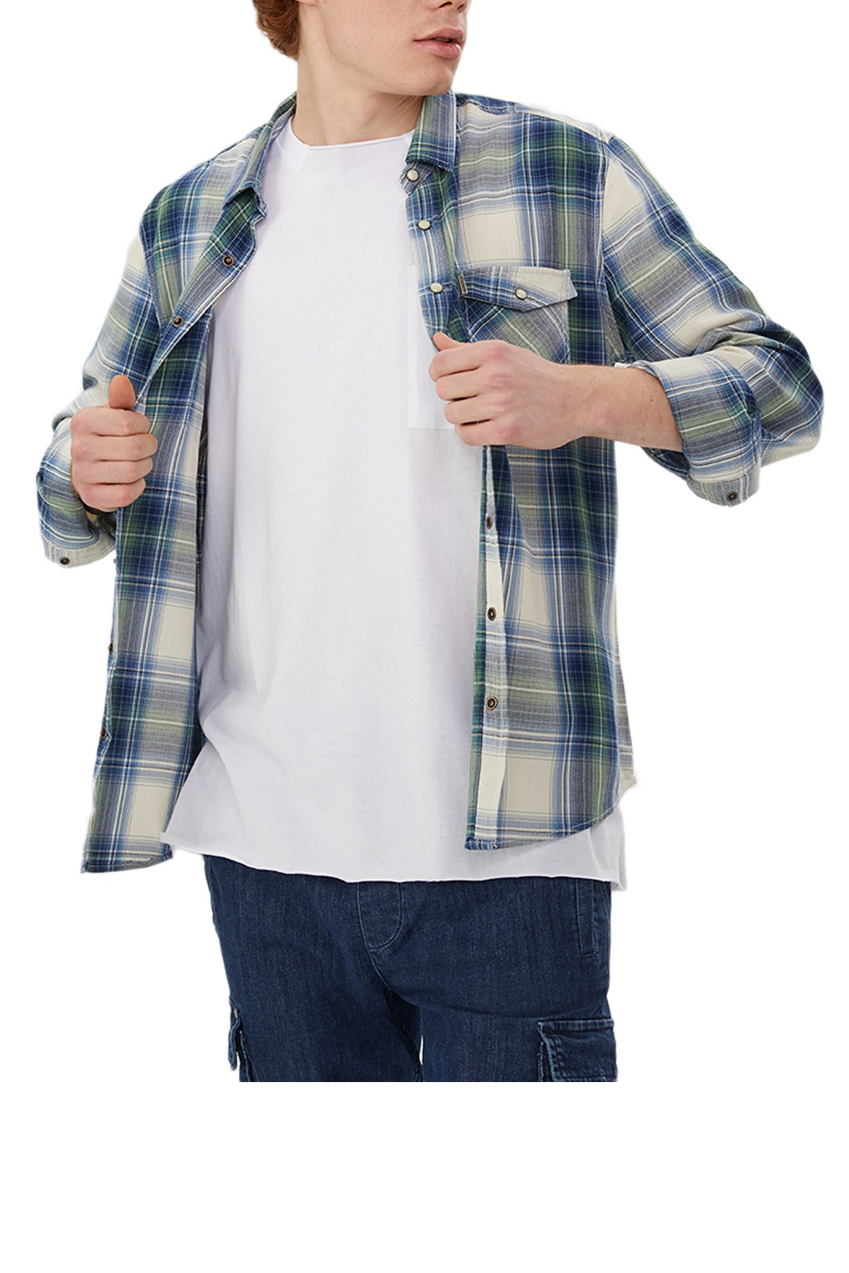 Loft İndigo Erkek Gömlek LF2024538 İndigo