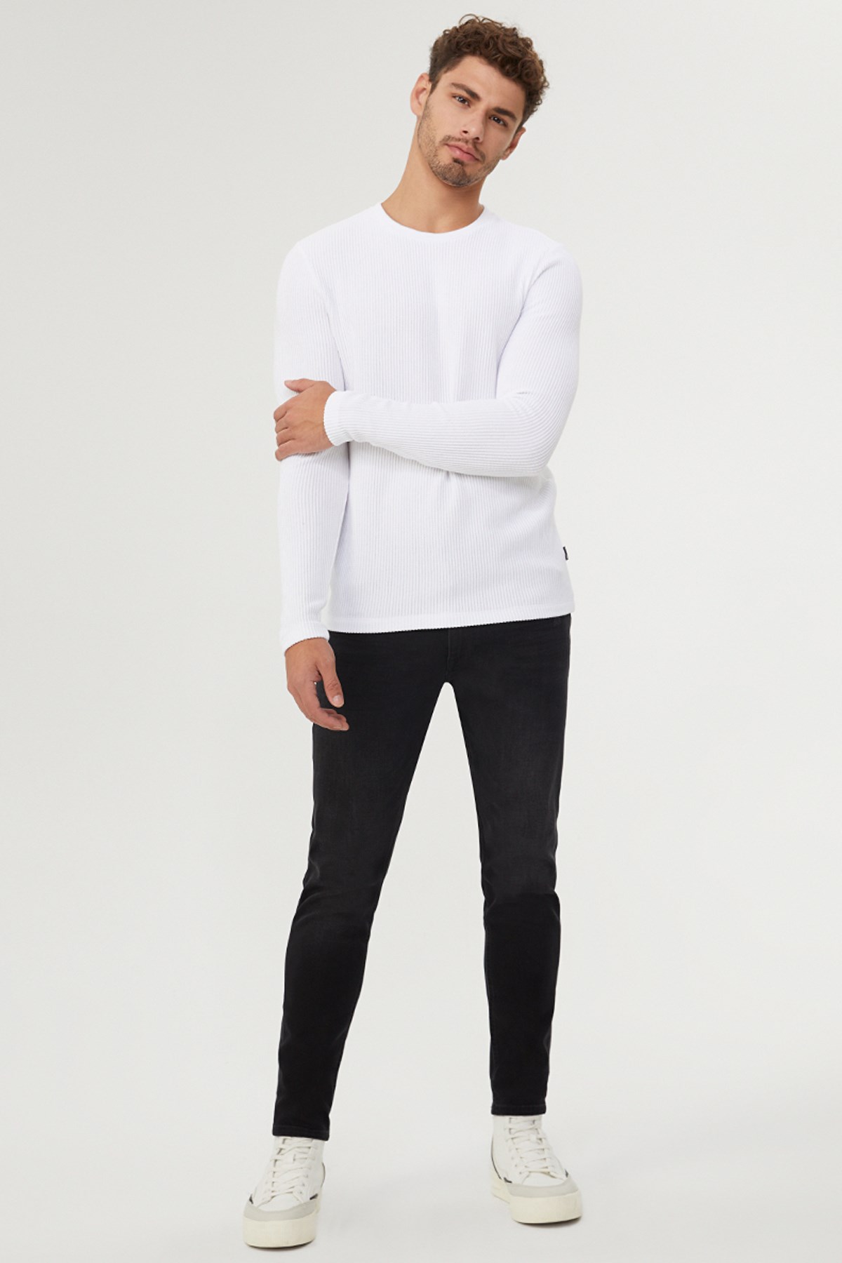 Loft Erkek Uzun Kol Tişört LF2025550 Beyaz