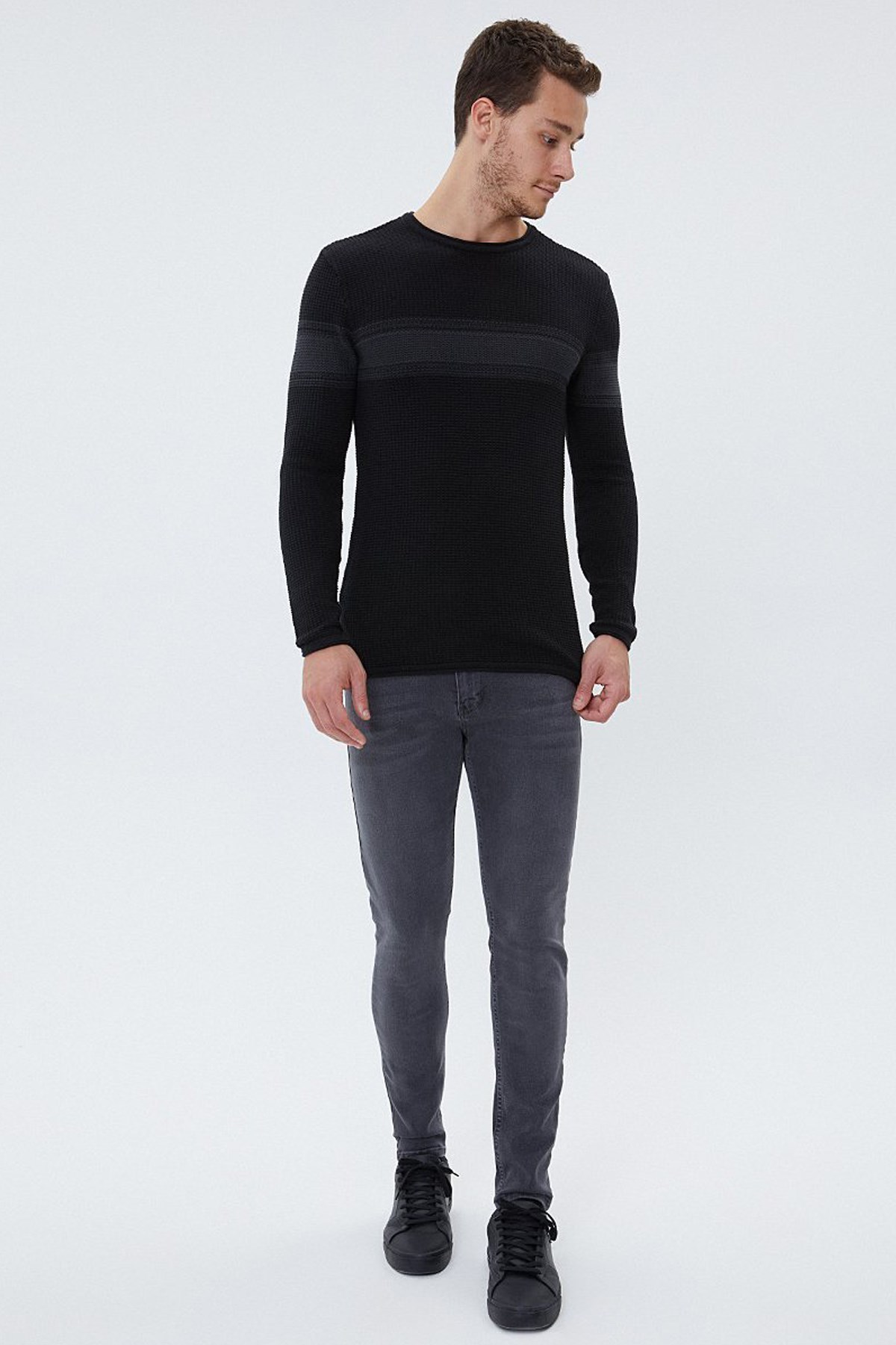 Loft Erkek Kazak LF2025882 Siyah