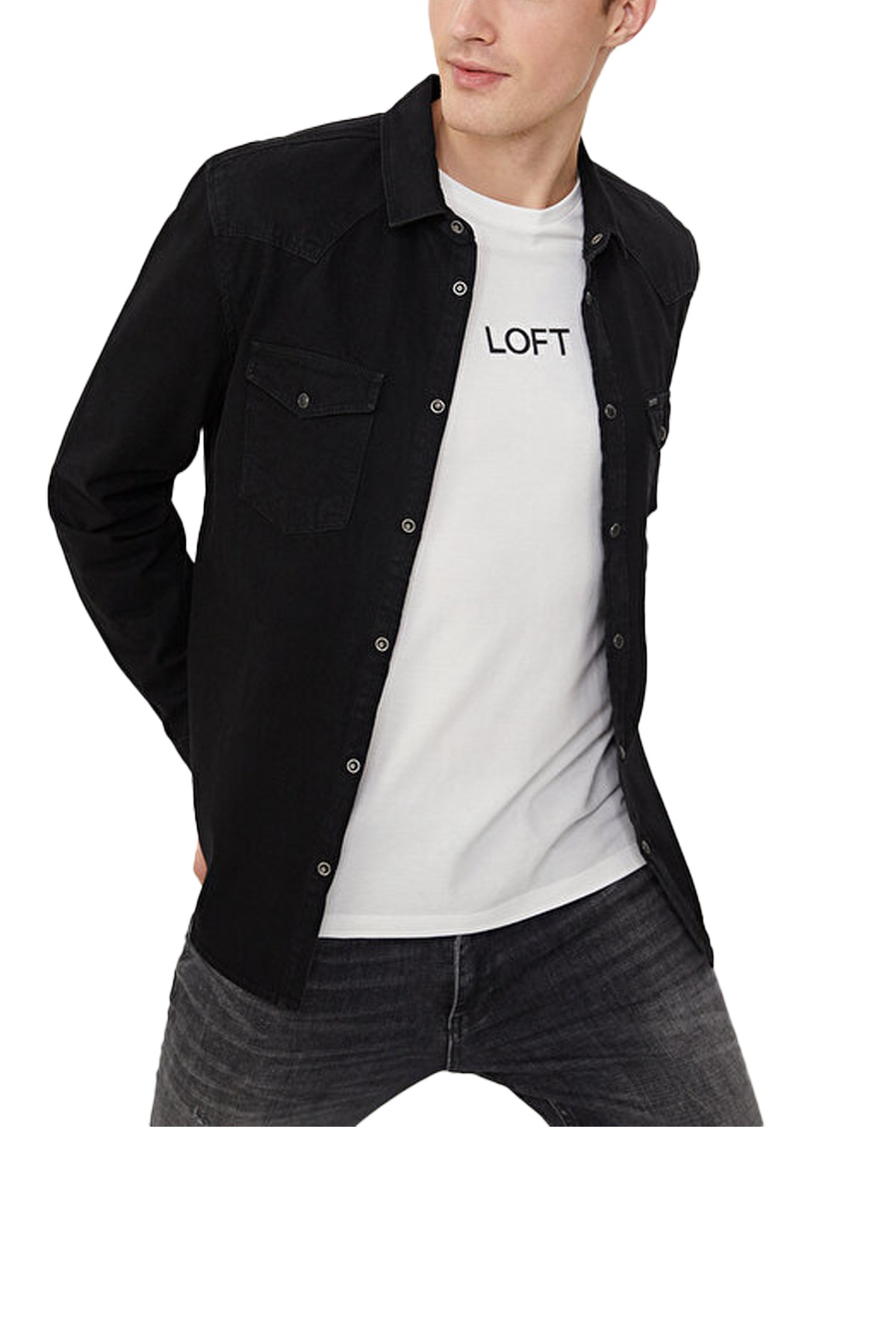 Loft Benny Wash Erkek Kot Gömlek LF2026122 Siyah