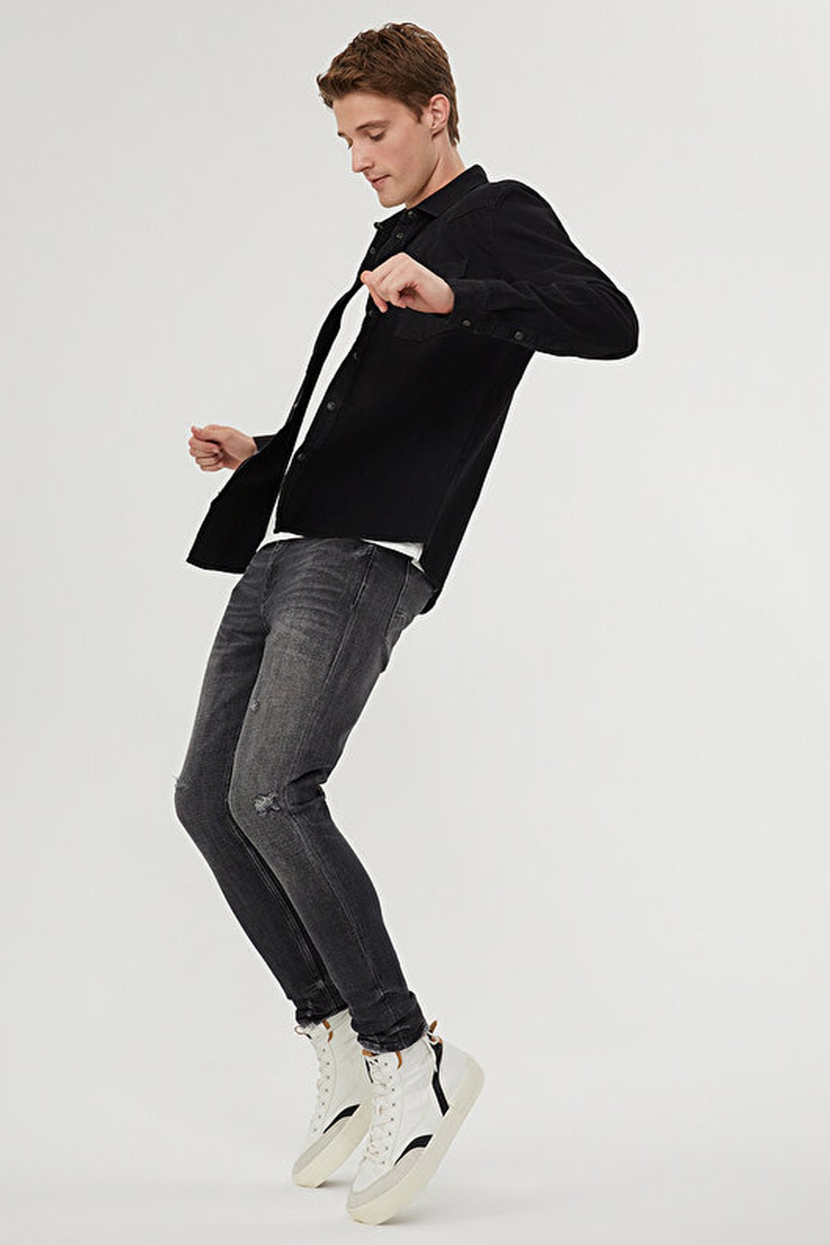 Loft Benny Wash Erkek Kot Gömlek LF2026122 Siyah