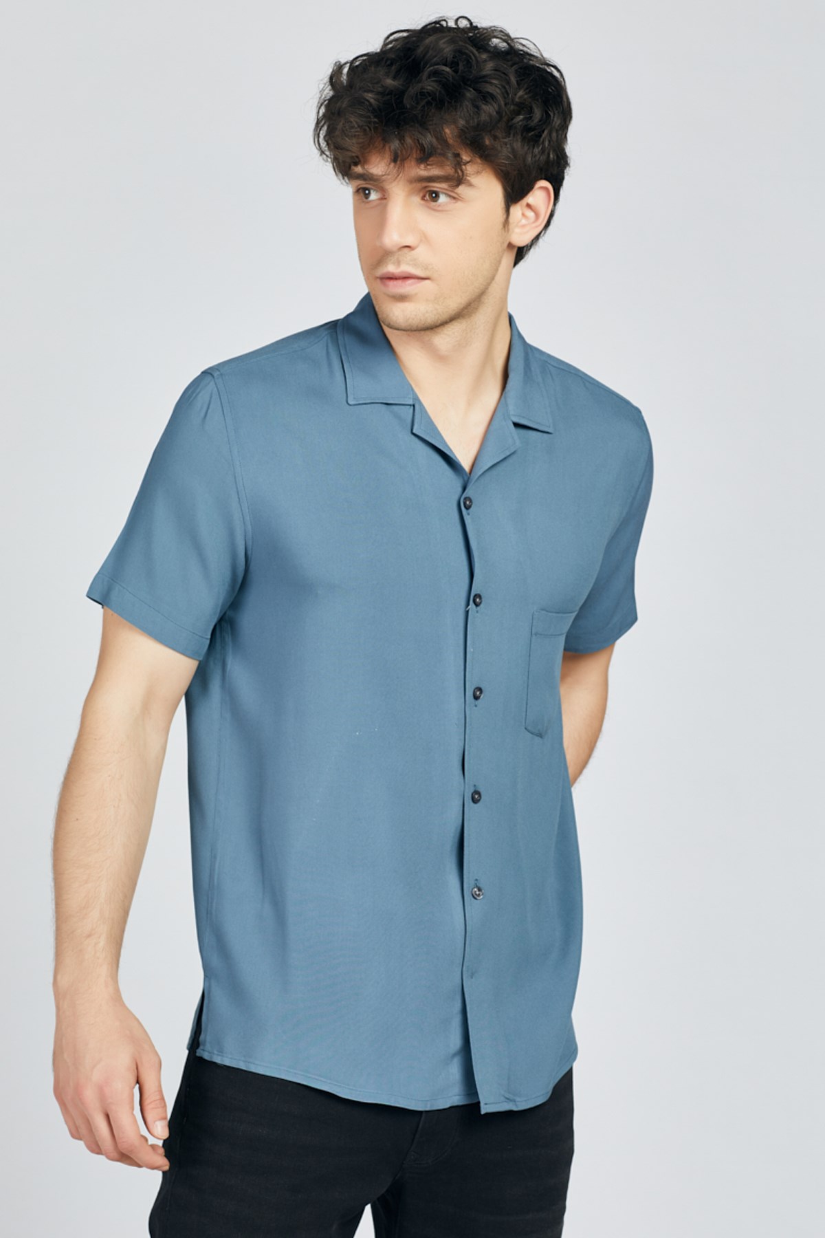 Loft Erkek Kısa Kollu Gömlek LF2027494 Mavi