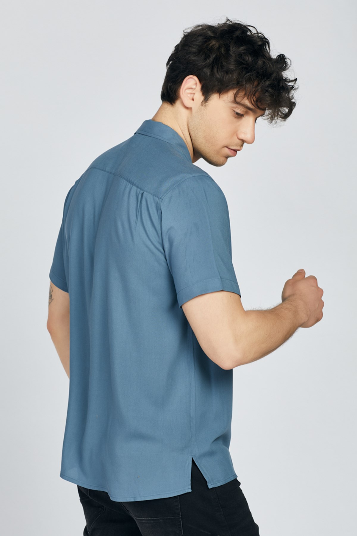 Loft Erkek Kısa Kollu Gömlek LF2027494 Mavi