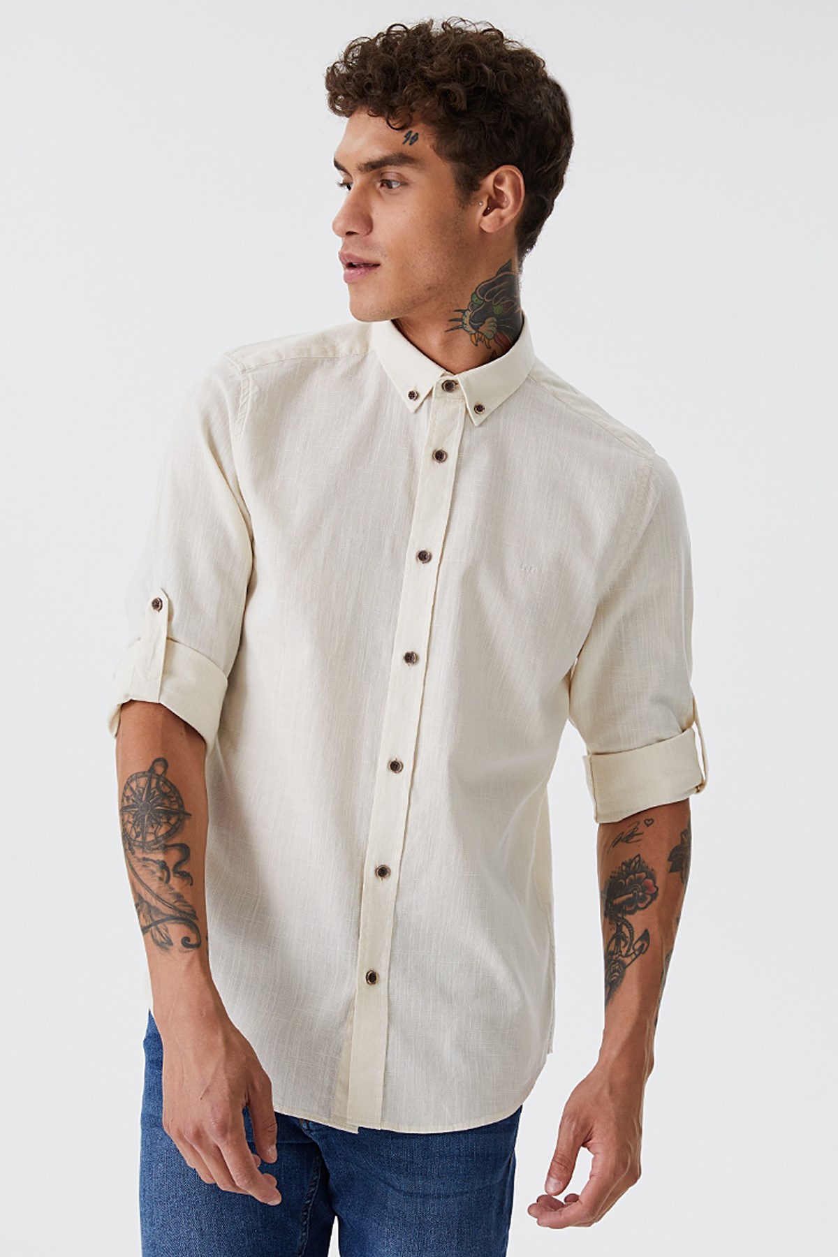 Loft Regular Fit Erkek Gömlek LF2027896 Bej