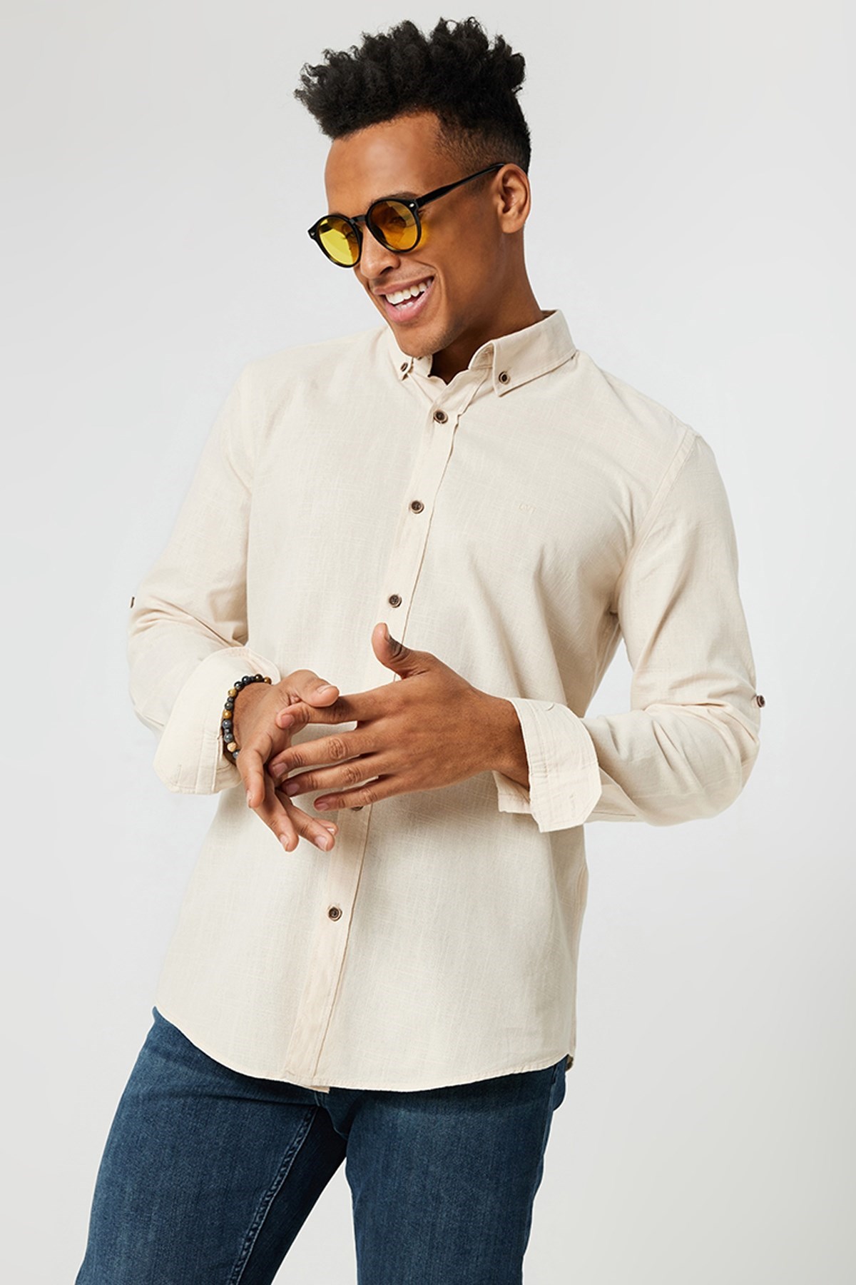 Loft Regular Fit Erkek Gömlek LF2027896 Bej