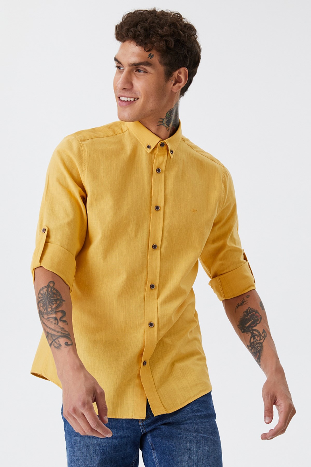 Loft Regular Fit Erkek Gömlek LF2027896 Sarı