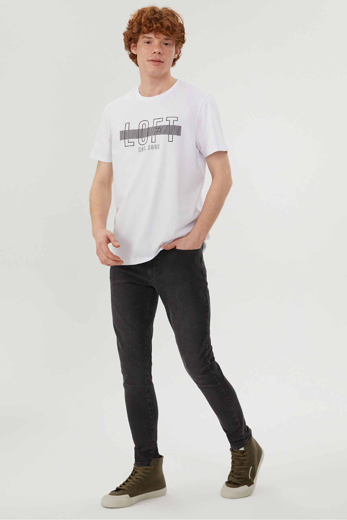 Loft Regular Fit Erkek Tişört LF2028000 Beyaz