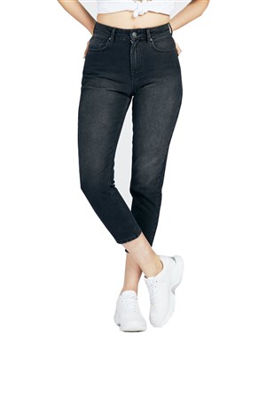 Loft Mom Naggy Black Wash Kadın Kot Pantolon LF2028112