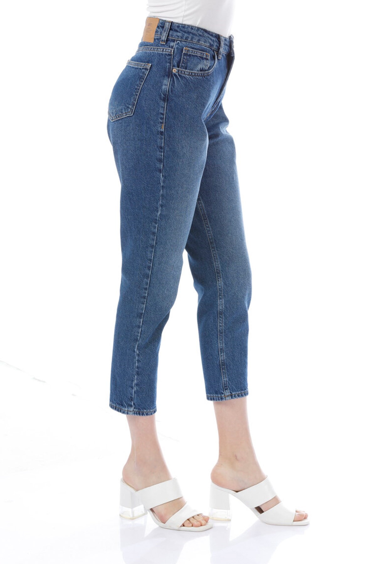 Loft Mom Naggy Mid Wash Kadın Kot Pantolon LF2028113 Mavi