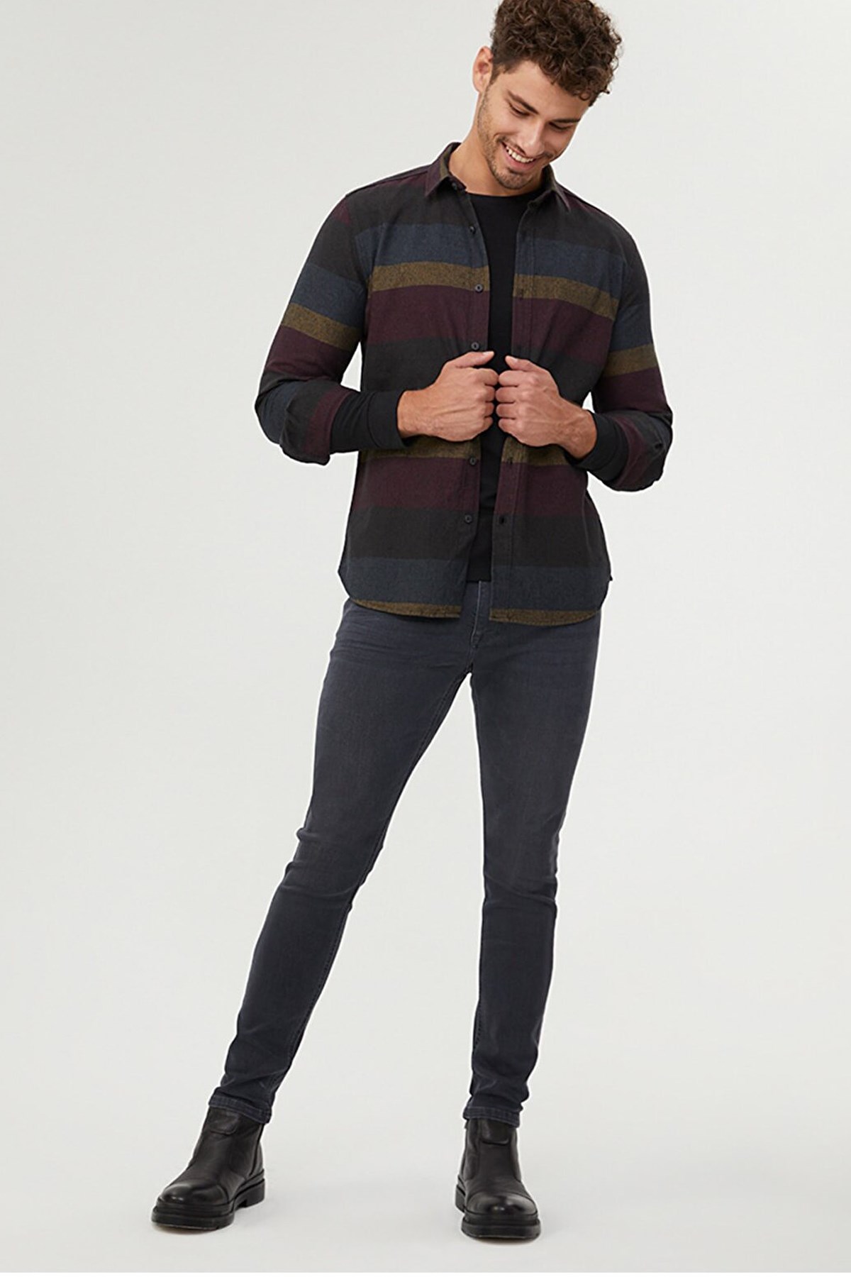 Loft Justin Smokey Wash Erkek Kot Pantolon LF2028343 Gri
