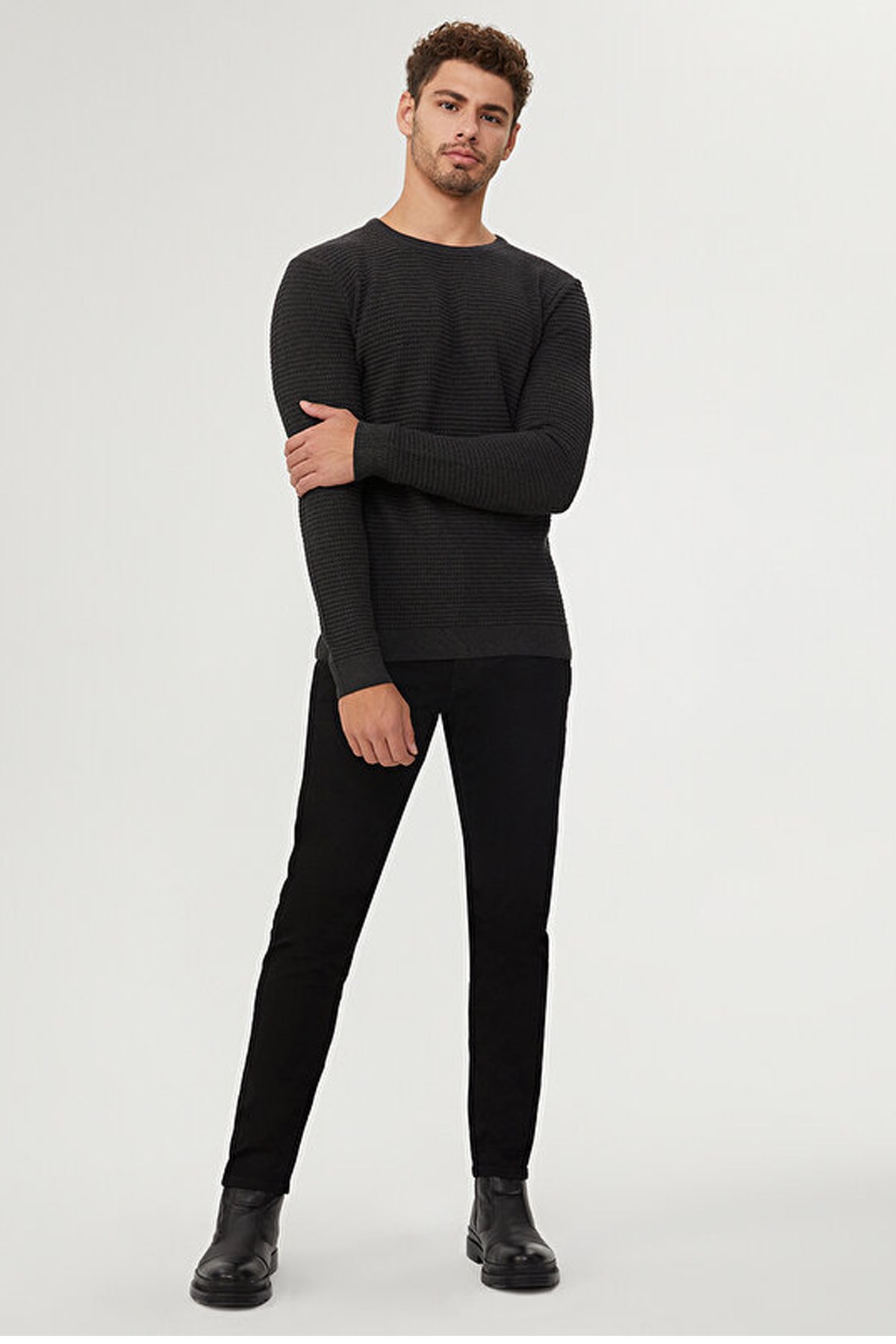 Loft Erkek Kazak LF2028617 Siyah