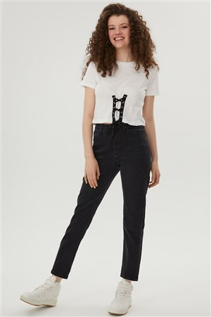 Loft Kırık Beyaz Kadın TişörtLF2028776 Beyaz