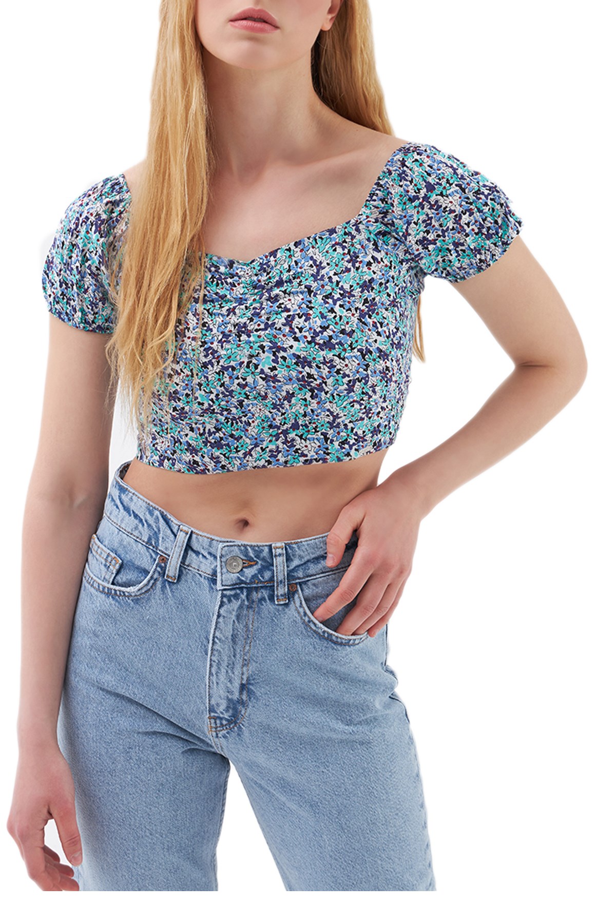 Loft Mavi Kadın BluzLF2028785 Mavi