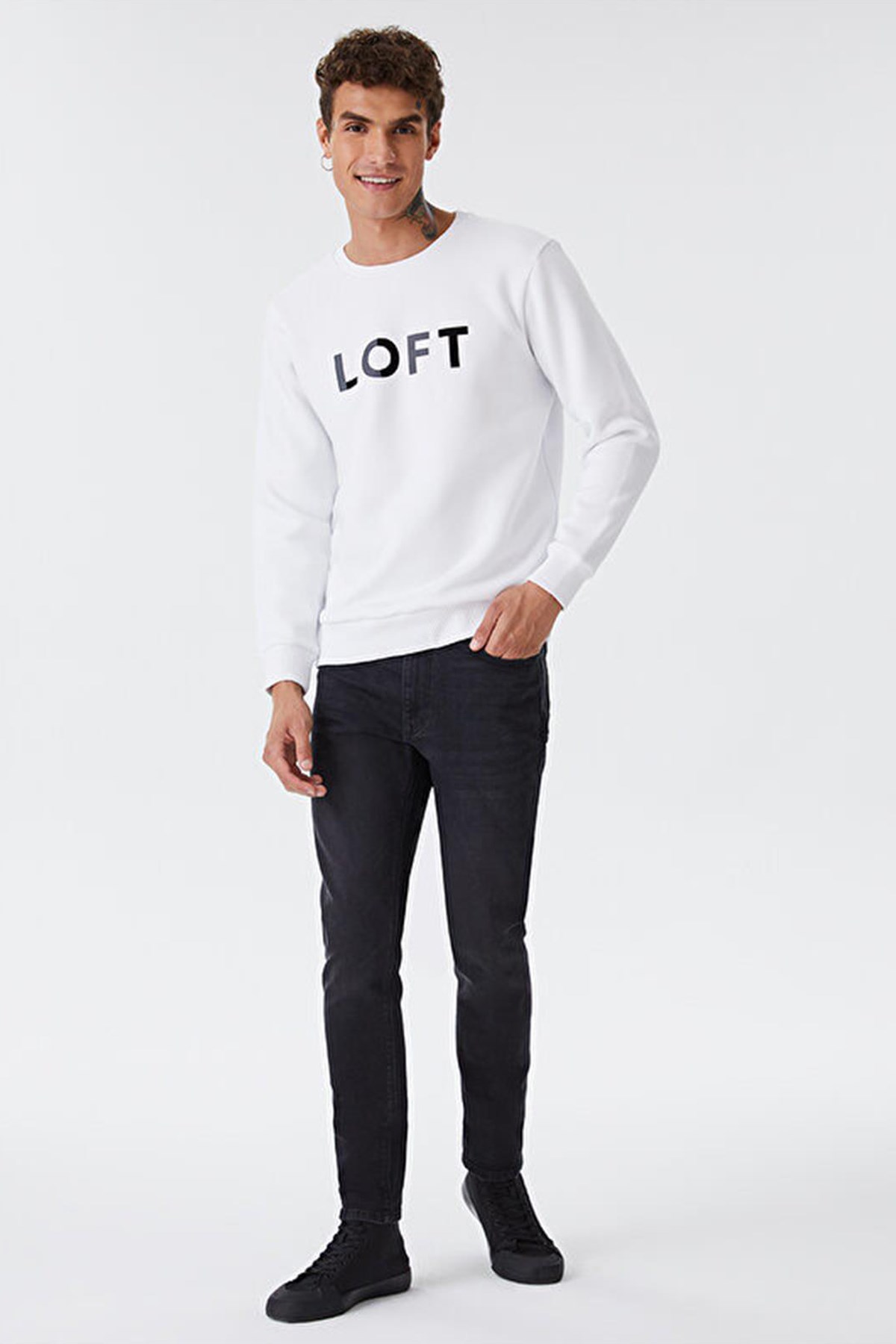 Loft Erkek Sweatshirt LF2028819 Beyaz