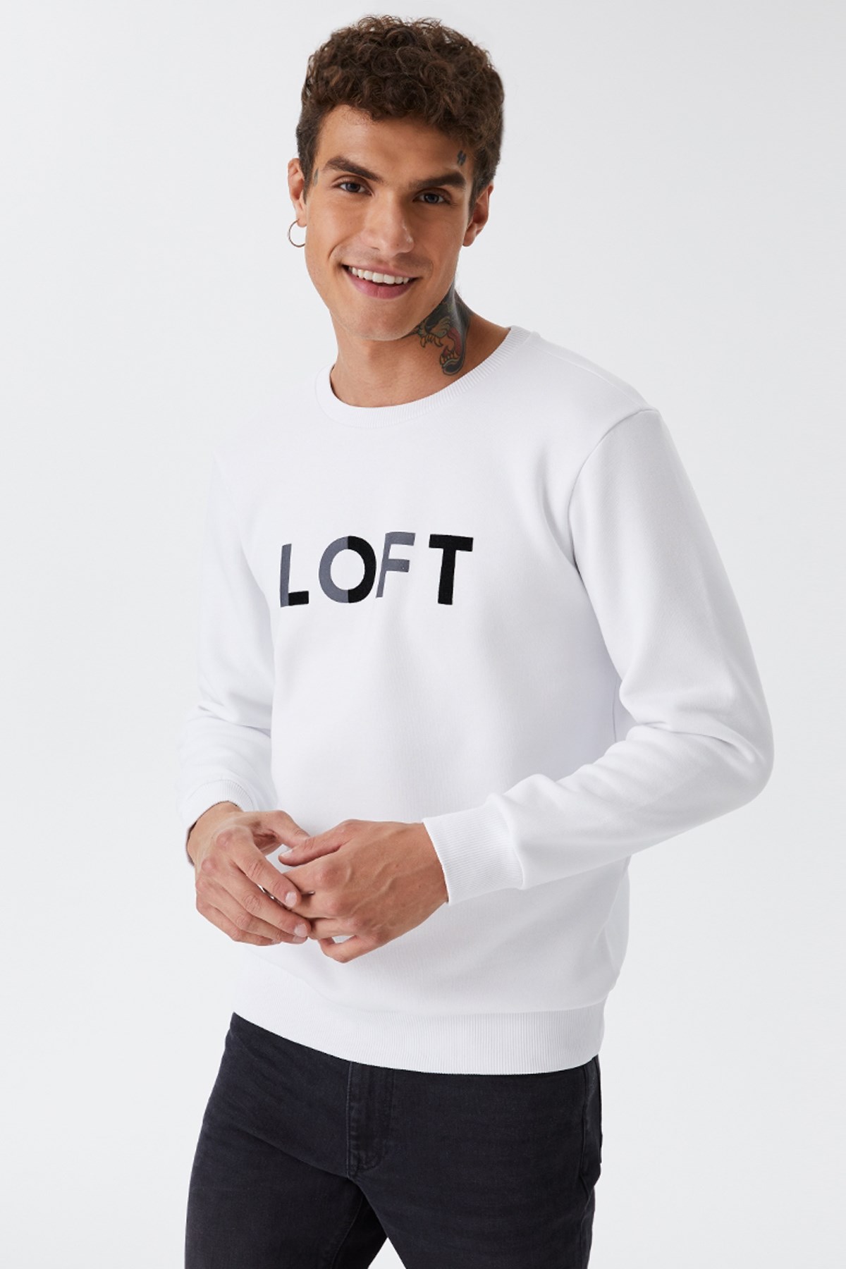 Loft Erkek Sweatshirt LF2028819 Beyaz