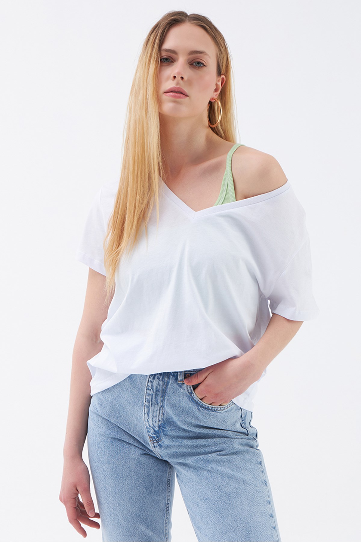 Loft Kadın TişörtLF2028873 Beyaz