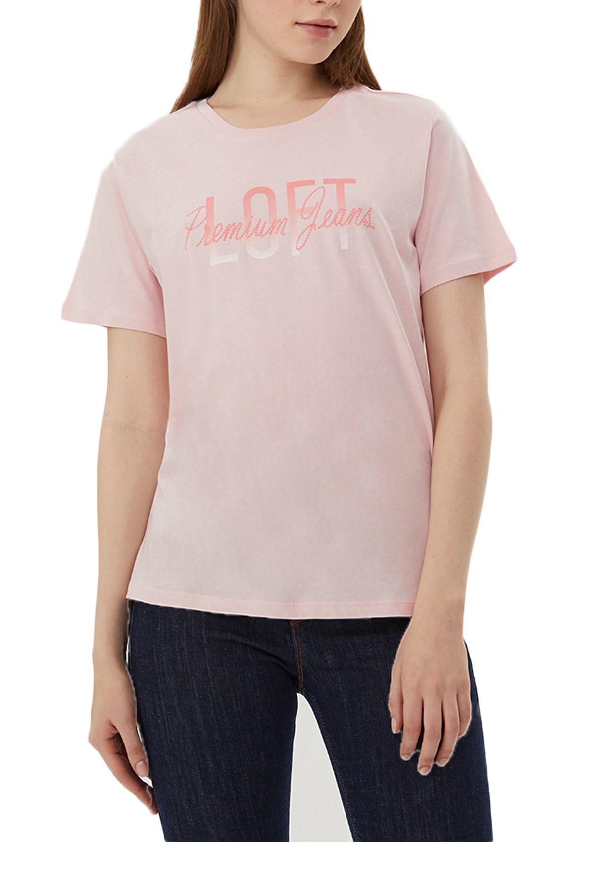 Loft Kırık Beyaz Kadın Tişört LF2028983 Pembe