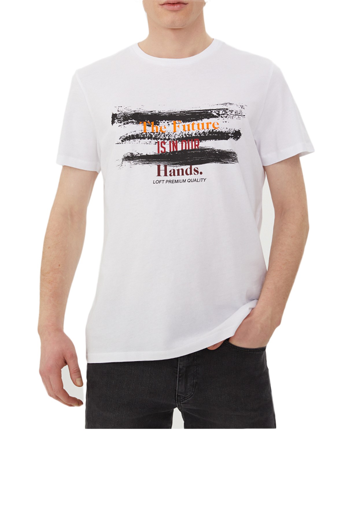 Loft Beyaz Erkek Tişört LF2029051 Beyaz