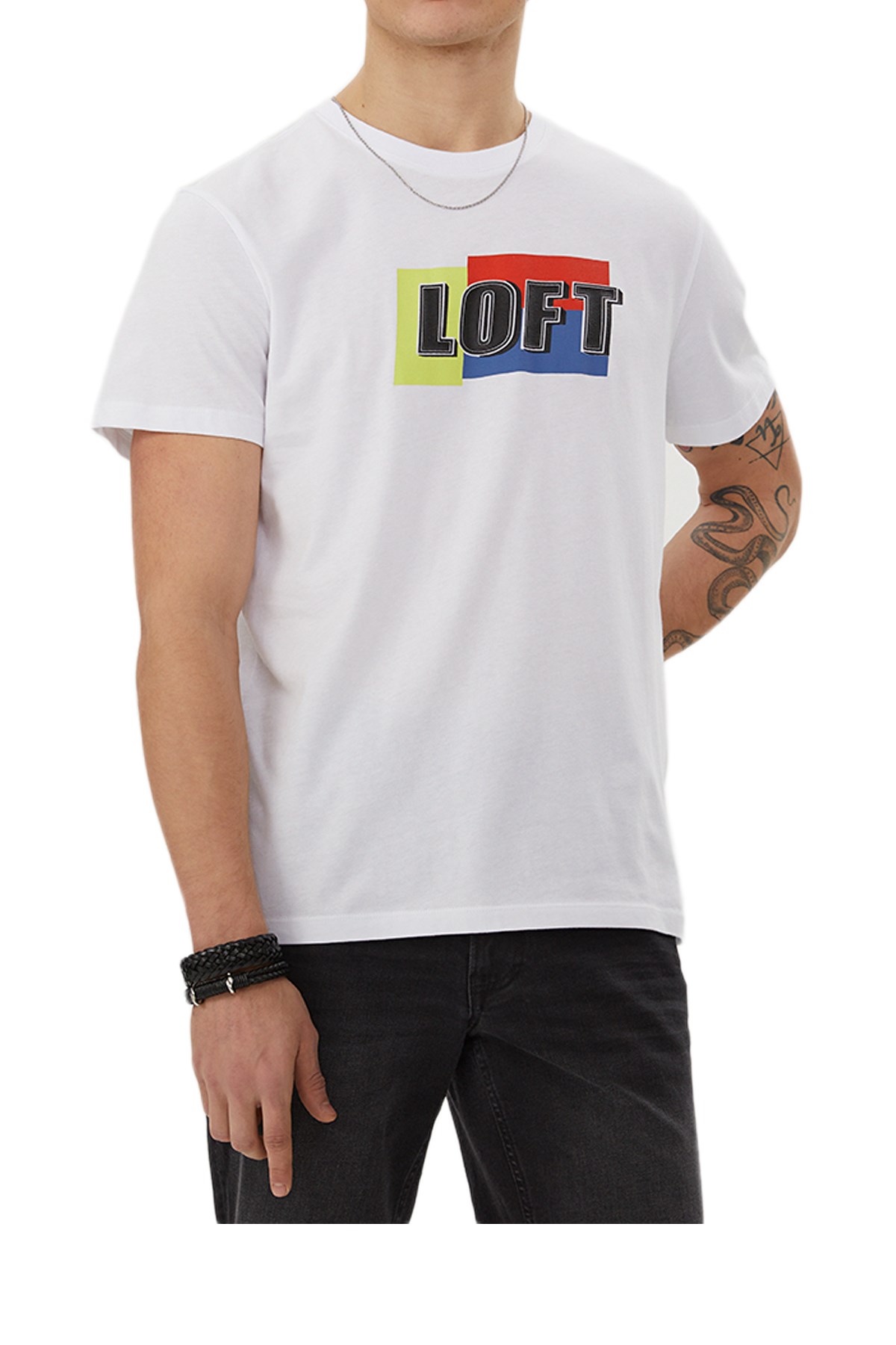 Loft Beyaz Erkek Tişört LF2029087 Beyaz