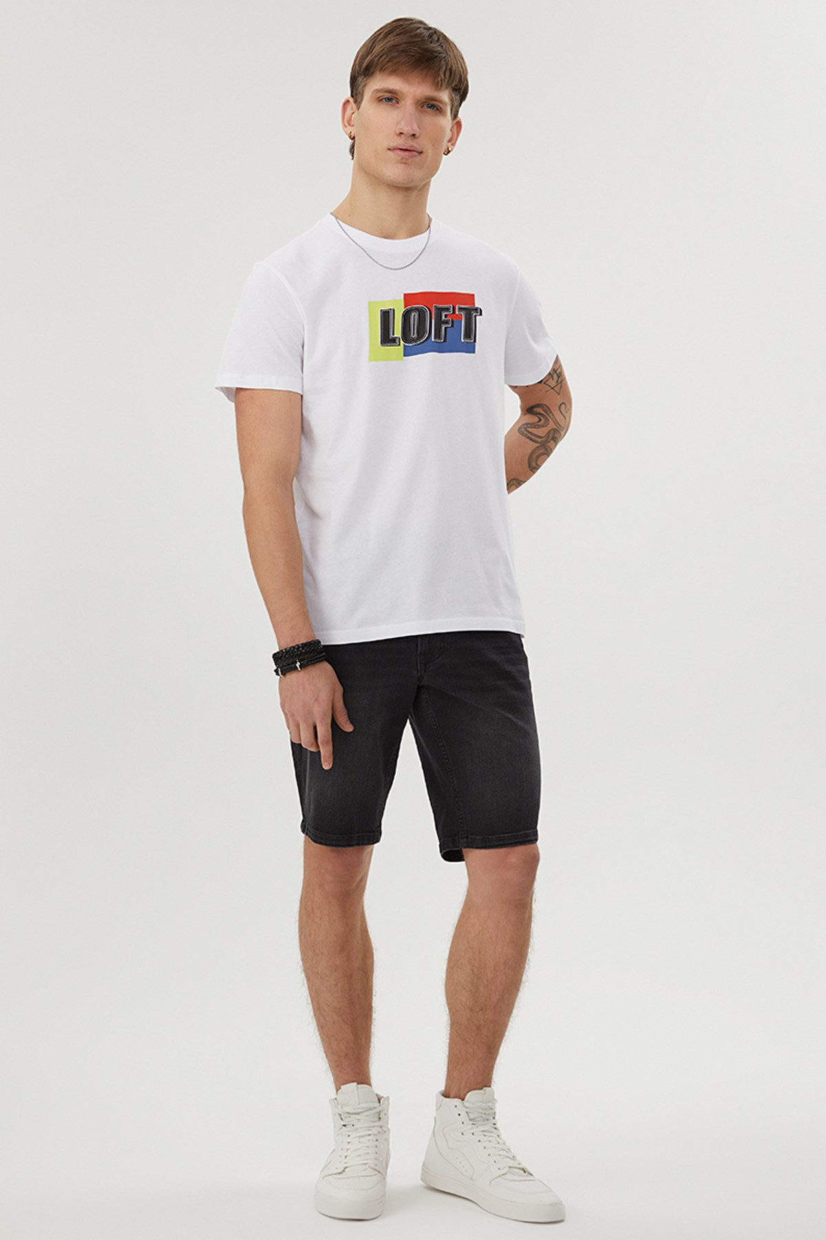 Loft Beyaz Erkek Tişört LF2029087 Beyaz