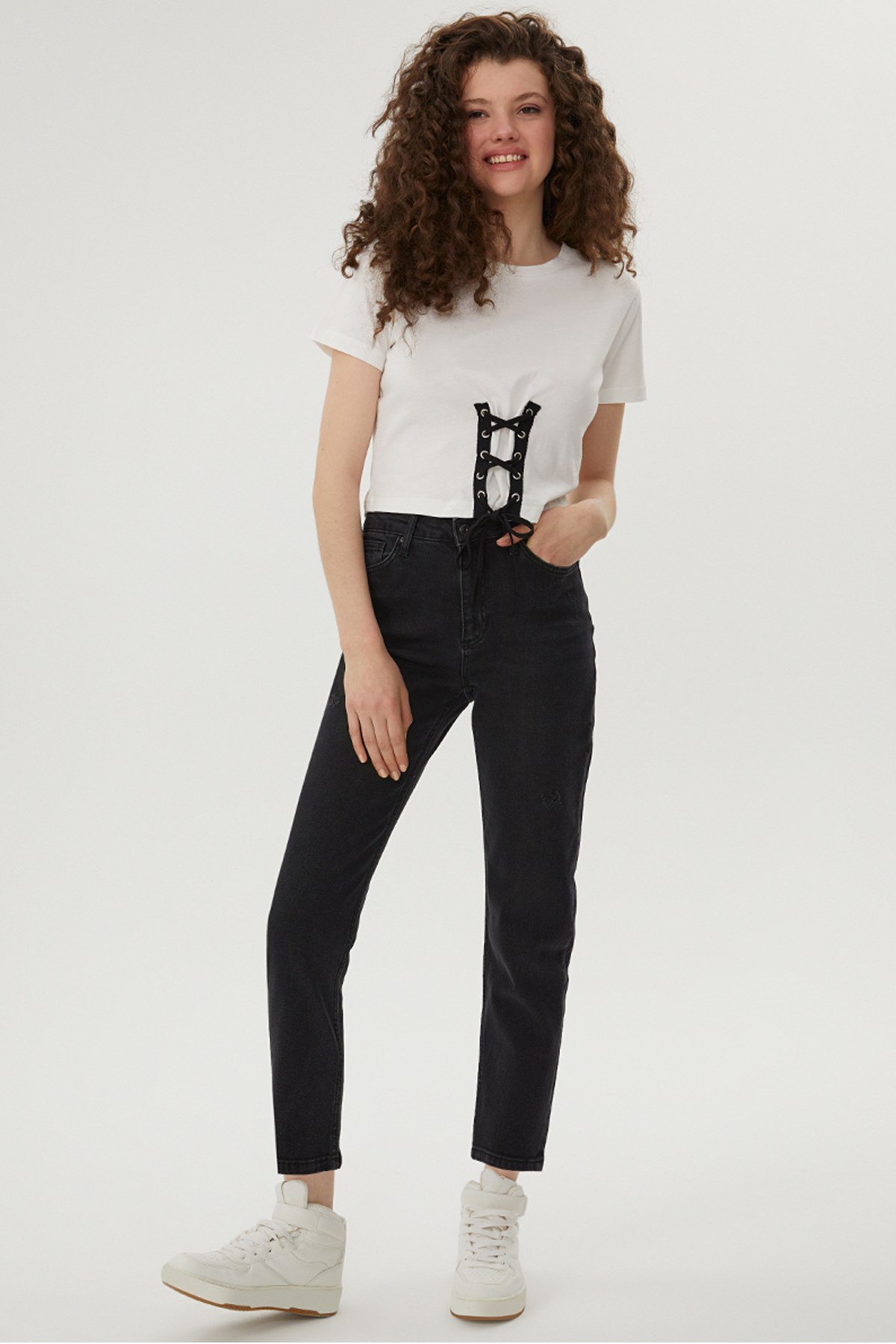 Loft Girlfriend Tessa Black Kadın Jean Pantolon LF2029098 Standart
