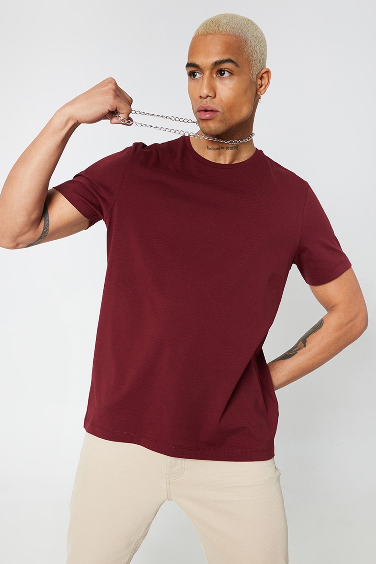 Loft Regular Fit Erkek Tişört LF2029278 Bordo