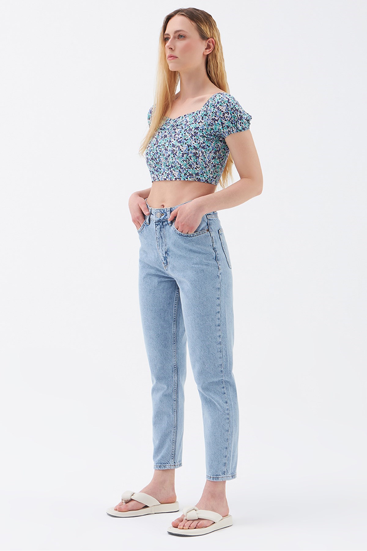 Loft Mom Jeans JESIL Light Kadın Pantolon LF2029582 Mavi