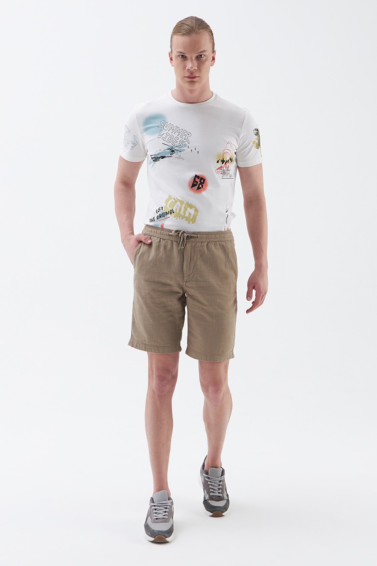 Loft Regular Fit Erkek Şort LF2029713 Krem