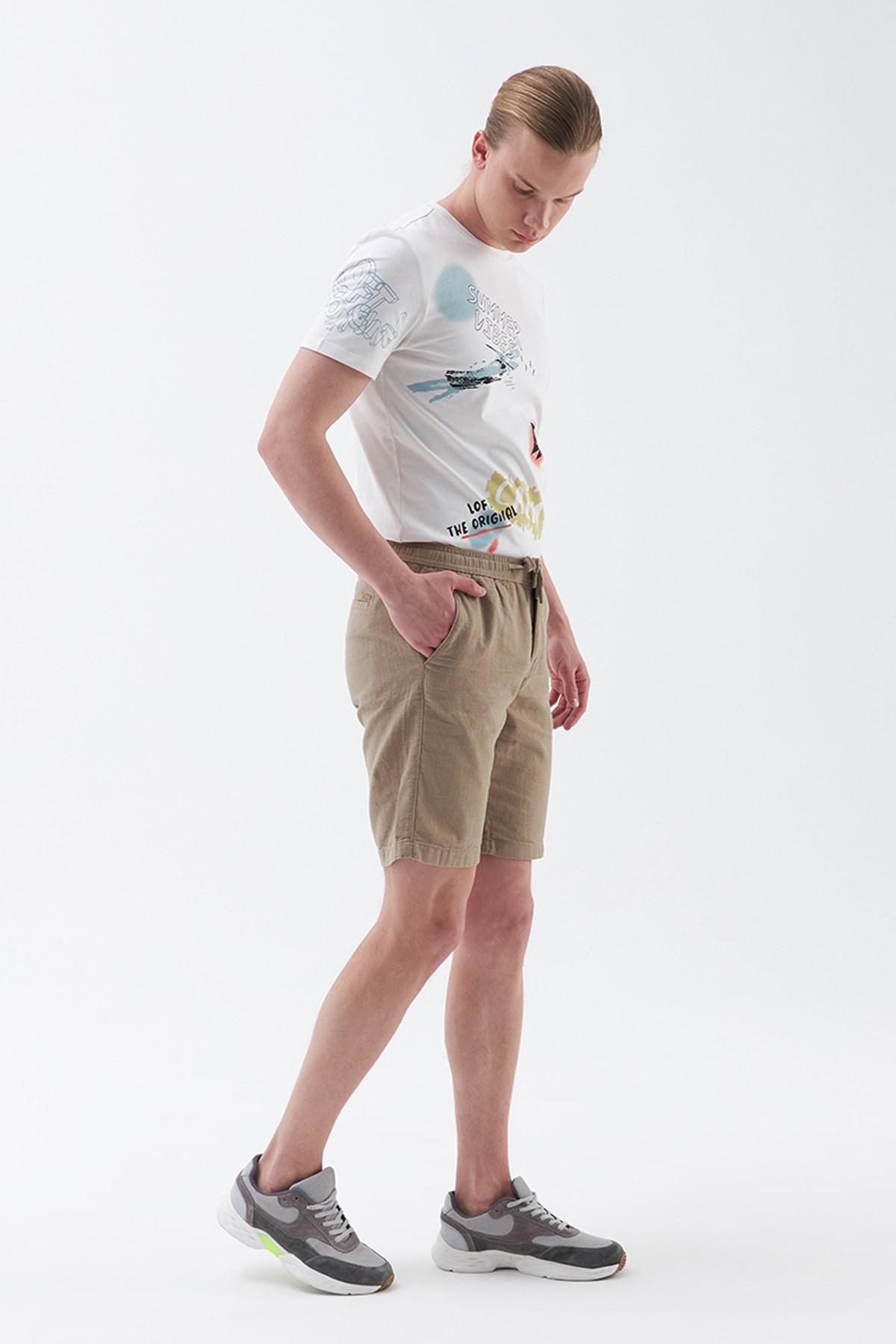 Loft Regular Fit Erkek Şort LF2029713 Krem
